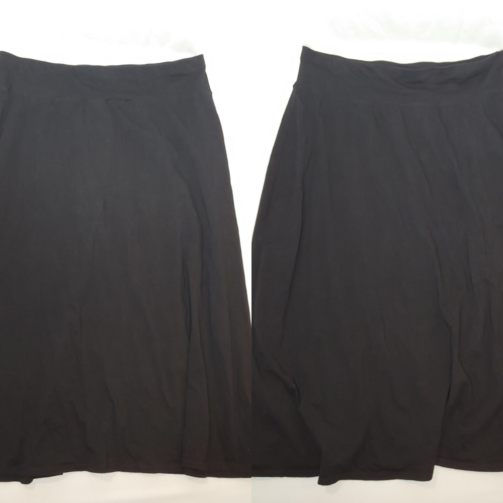 Lane Bryant Skirt Midi Black Cotton Spandex Pull On Style Stretch 18 20